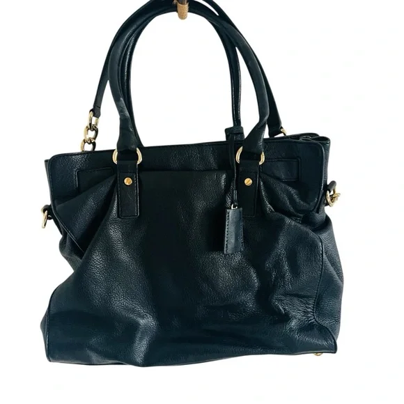 Michael Kors Black Shoulder Bag with Gold Accents - Picture 6 of 10